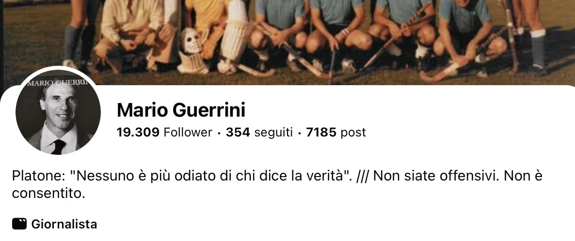La pagina di Facebook di Mario Guerrini