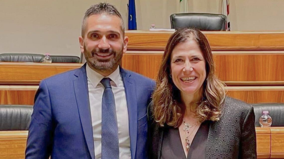 La presidente Alessandra Todde con il vice, Giuseppe Meloni