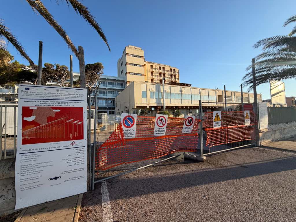 Il cantiere dell’ospedale di comunità al Marino di Cagliari