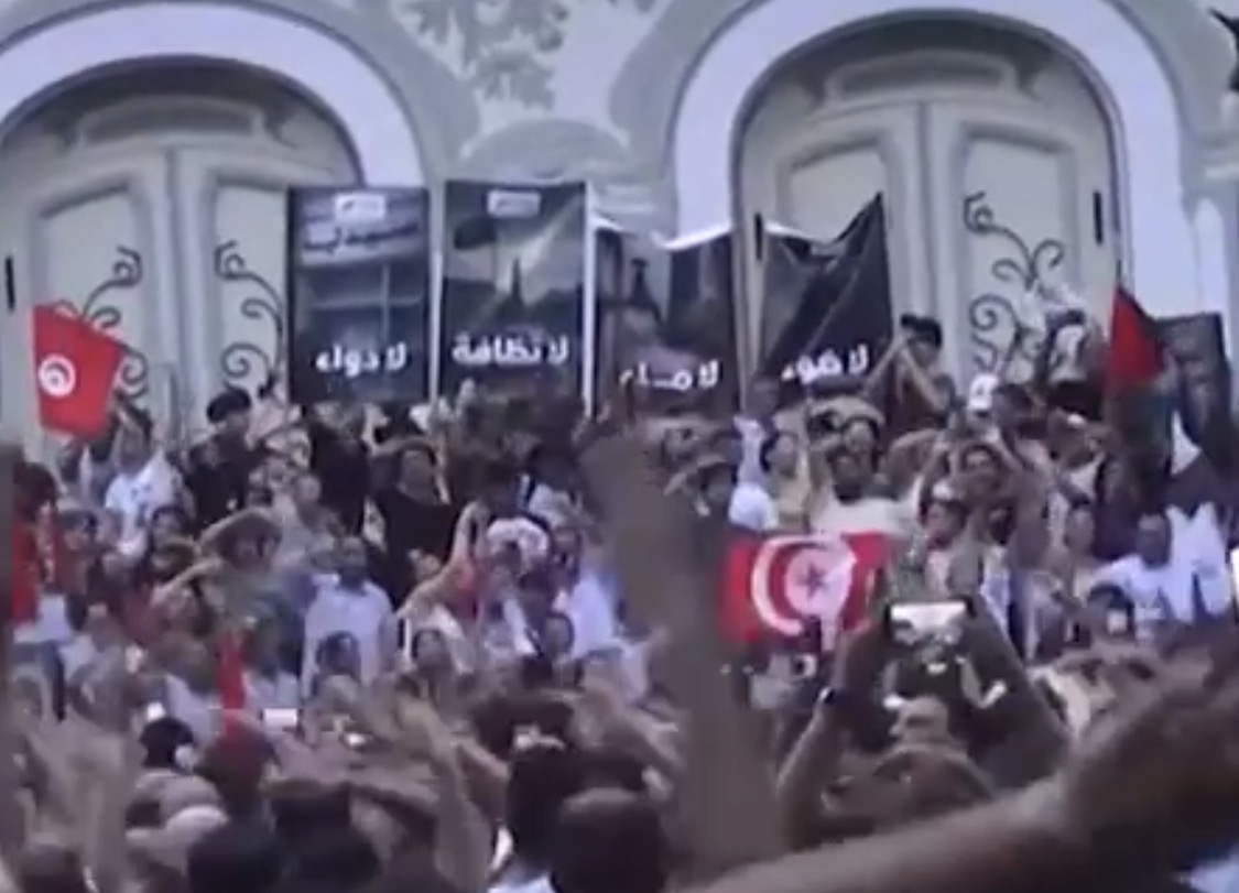 La protesta a Tunisi