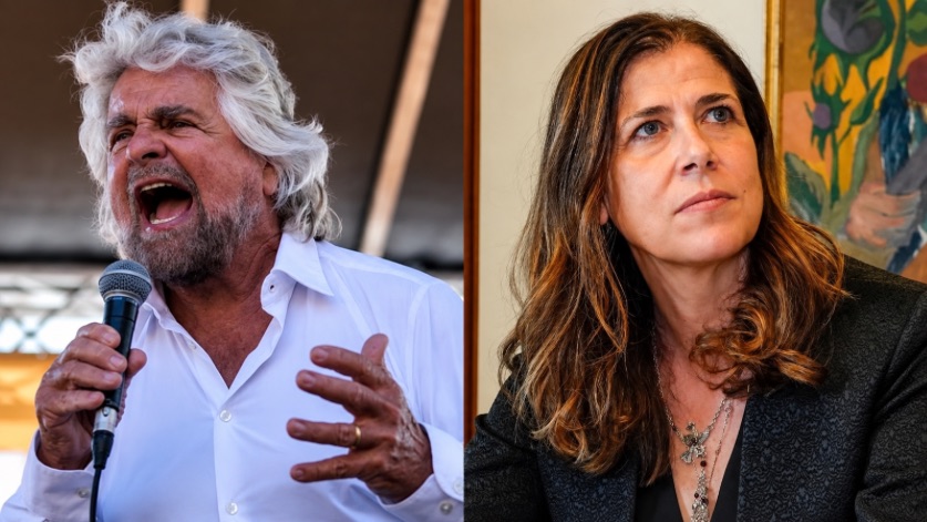 Beppe Grillo e Alessandra Todde